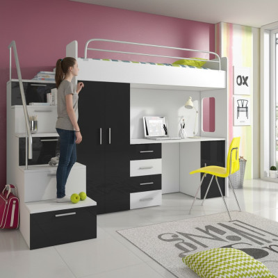 Podwójne łóżko piętrowe Łóżko piętrowe Podwójne łóżko Youth Bed bed z Szafa Tabela Nowość!