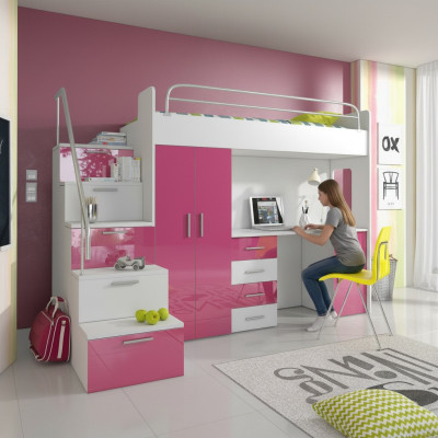Podwójne łóżko piętrowe Łóżko piętrowe Podwójne łóżko Youth Bed bed z Szafa Tabela New