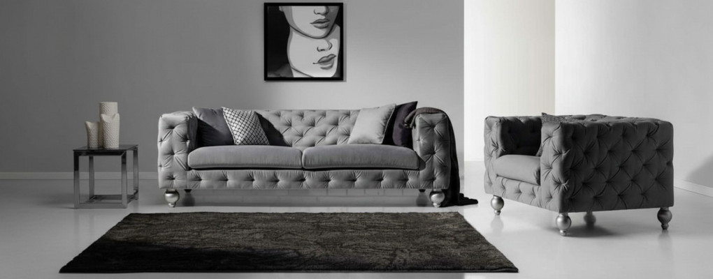 Zestaw sofowy zestaw Chesterfield 252cm + sofa Fotel kanapa designerski wystrój sofy