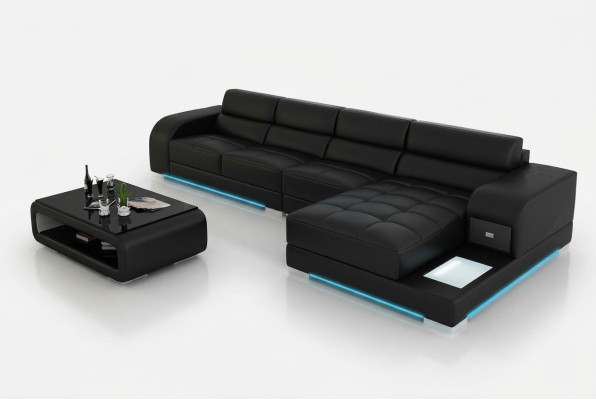 Skórzana sofa sofa kanapa Żywy krajobraz Narożnik Modern Narożnikowa kanapa Design Ustawić