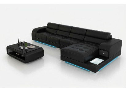 Skórzana sofa sofa kanapa Żywy krajobraz Narożnik Modern Narożnikowa kanapa Design Ustawić