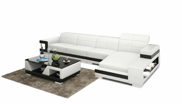 Sofa skórzana sofa kanapa Żywy krajobraz Narożnik Modern Narożnikowa kanapa Design Ustawić