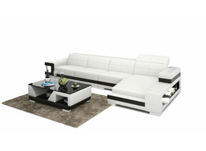 Sofa skórzana sofa kanapa Żywy krajobraz Narożnik Modern Narożnikowa kanapa Design Ustawić