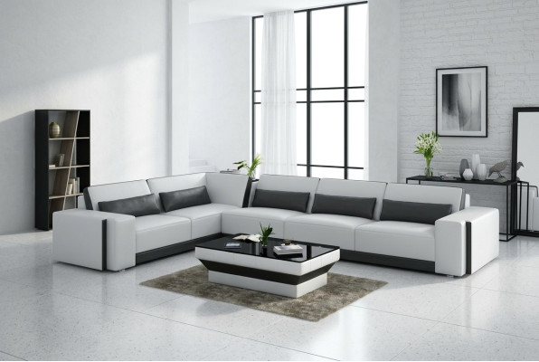 Skórzana sofa kanapa Żywy krajobraz Narożnik Modern Narożnikowa kanapa Design Ustawić Sofa
