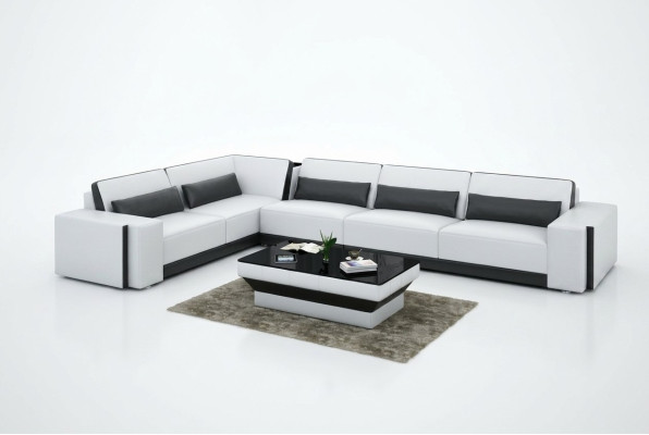 Skórzana sofa kanapa Żywy krajobraz Narożnik Modern Narożnikowa kanapa Design Ustawić Sofa