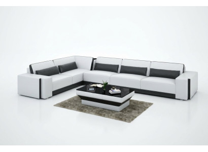 Skórzana sofa kanapa Żywy krajobraz Narożnik Modern Narożnikowa kanapa Design Ustawić Sofa