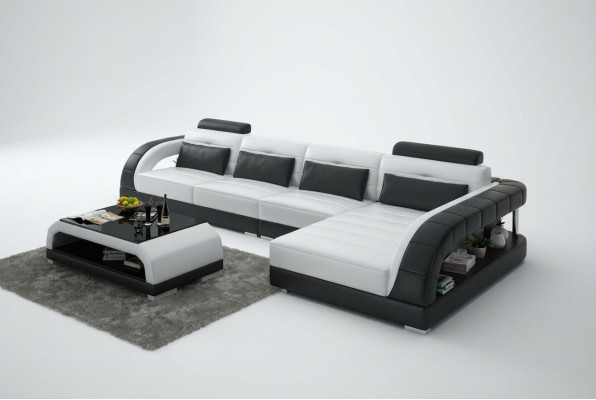 Skórzana sofa Kanapa Żywy krajobraz Narożnik Nowoczesna Narożnikowa kanapa Design Sofa Ustawić
