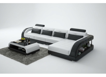 Skórzana sofa Kanapa Żywy krajobraz Narożnik Nowoczesna Narożnikowa kanapa Design Sofa Ustawić