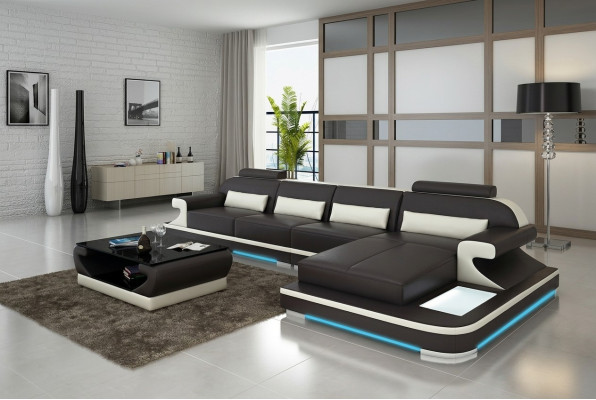 Skórzana sofa kanapa Żywy krajobraz Narożnik kanapa Narożnik Ustawić Design Modern Sofa G8021C
