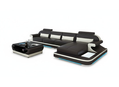 Skórzana sofa kanapa Żywy krajobraz Narożnik kanapa Narożnik Ustawić Design Modern Sofa G8021C