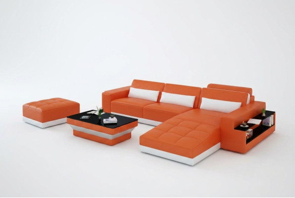 Skórzana sofa kanapa Żywy krajobraz Narożnik kanapa Narożnik Ustaw Design Modern Sofa G8019E