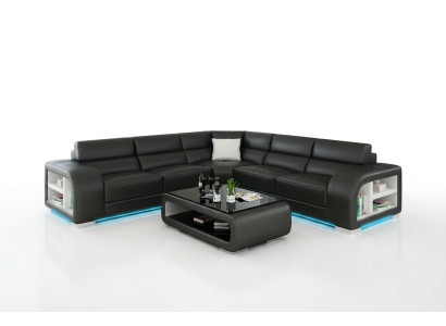 Sofa skórzana Sofa Żywy krajobraz Decor Modern Narożnik Narożnikowa kanapa Design Ustawić