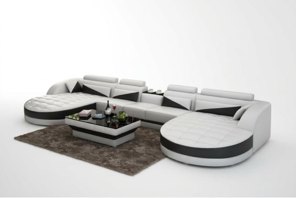 Skórzana sofa kanapa Żywy krajobraz Narożnik kanapa Narożnik Ustaw Design Nowoczesna Sofa G8018D