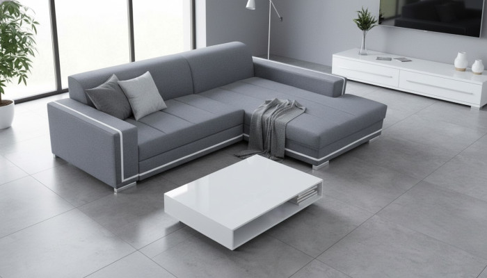 Sofa Sofa Rozkładana Sofa z funkcją łóżka + Podstawa łóżka Narożnikowa kanapa Couch NOWOŚĆ