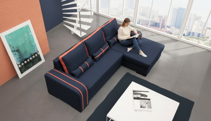 Sofa rozkładana z funkcją łóżka , Podstawa łóżka - Narożnikowa kanapa kanapa, NOWOŚĆ w designie