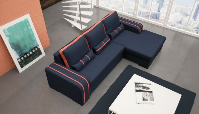 Sofa rozkładana z funkcją łóżka , Podstawa łóżka - Narożnikowa kanapa kanapa, NOWOŚĆ w designie