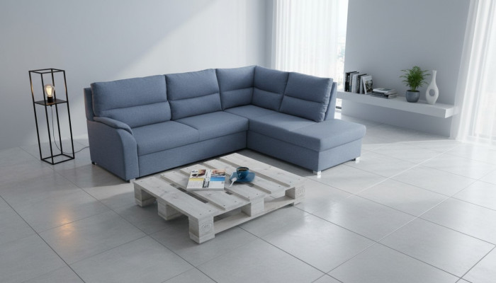 Sofa Sofa Rozkładana Sofa z funkcją łóżka + Podstawa łóżka Narożnikowa kanapa Couch - NOWOŚĆ!