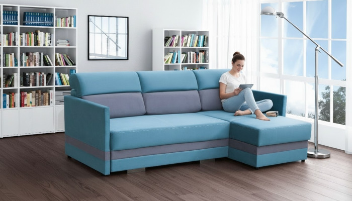 Sofa Sofa Rozkładana Sofa z funkcją łóżka + Podstawa łóżka Narożnikowa kanapa Couch NOWOŚĆ