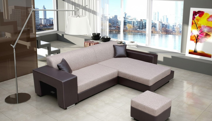 Sofa Sofa Rozkładana Sofa z funkcją łóżka + Podstawa łóżka Narożnikowa kanapa Couch NOWOŚĆ