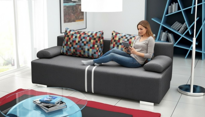 Sofa rozkładana 3-miejsce siedzenia z funkcją spania, Podstawa łóżka I rozkładana kanapa - designerska sofa
