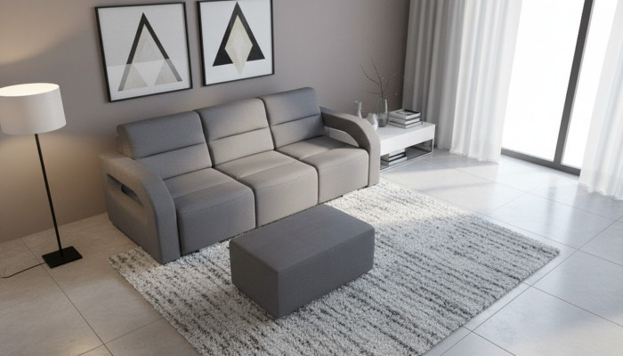 Sofa rozkładana rozkładana 3-miejsce siedzące z funkcją spania + Podstawa łóżka kanapa rozkładana sofa
