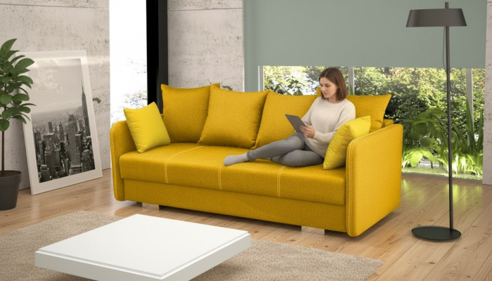 Sofa rozkładana rozkładana 3-miejsce siedzące z funkcją spania + Podstawa łóżka kanapa rozkładana sofa