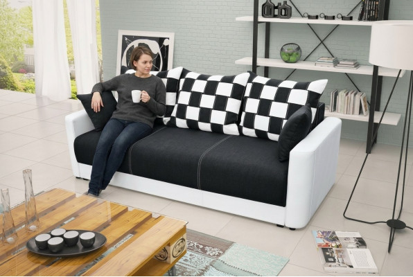 Sofa rozkładana 3-miejsce siedzenia z funkcją spania I Podstawa łóżka - Wygodna rozkładana sofa