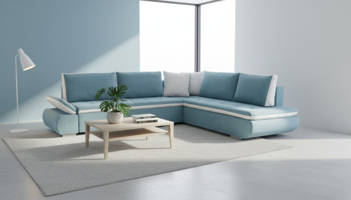 Sofa Sofa Sofa z funkcją spania + Podstawa łóżka Narożnikowa kanapa Couch *NOWOŚĆ*