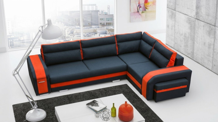 Sofa Sofa rozkładana Sofa z funkcją łóżka + Podstawa łóżka Narożnikowa kanapa Couch (Nowość)