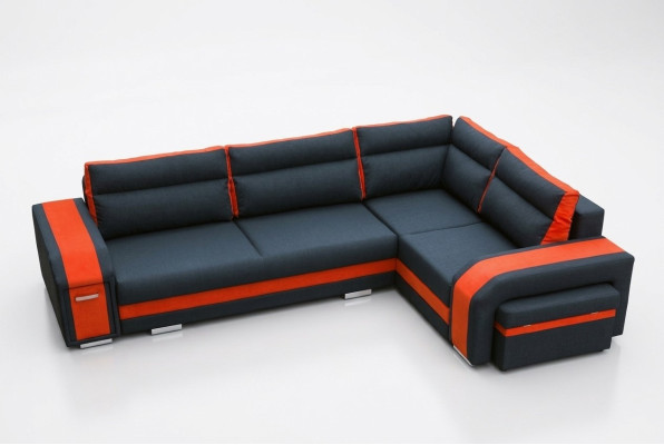 Sofa Sofa rozkładana Sofa z funkcją łóżka + Podstawa łóżka Narożnikowa kanapa Couch (Nowość)