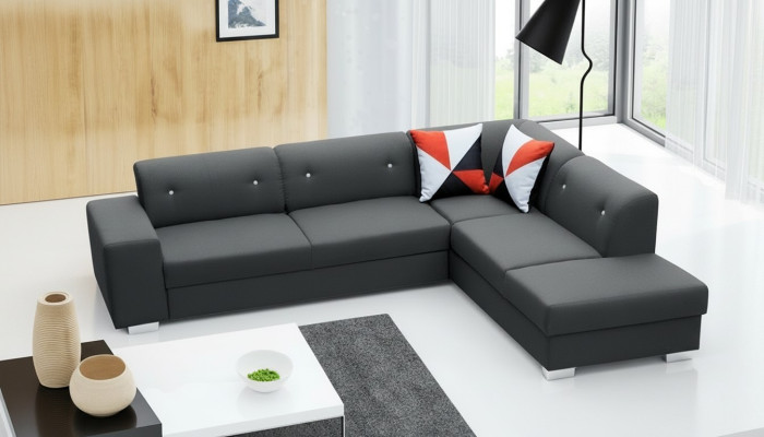 Sofa Sofa Rozkładana Sofa z funkcją łóżka + Podstawa łóżka Narożnikowa kanapa Couch NOWOŚĆ