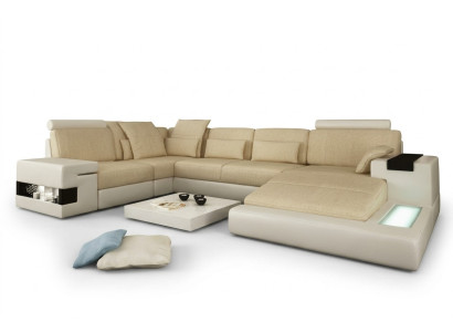 Narożnikowa kanapa Sofa Kanapa Podkładka U Form Żywy krajobraz Design Kanapy XXL Big