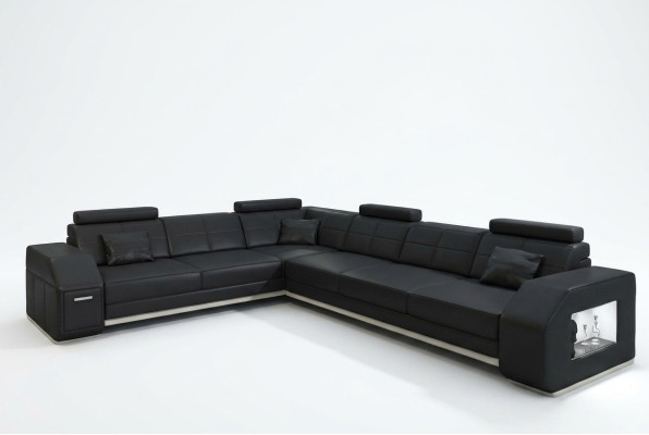 Narożnikowa kanapa skórzana sofa sofa kanapa Podkładka Siedziba Narożnik Ustawić Żywy krajobraz Ebern S