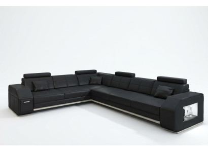Narożnikowa kanapa skórzana sofa sofa kanapa Podkładka Siedziba Narożnik Ustawić Żywy krajobraz Ebern S