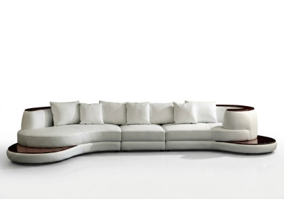 Okrągła sofa projektanta Narożnikowa kanapa Sofa Couch Podkładka Skóra Ustawić Żywy krajobraz Royal