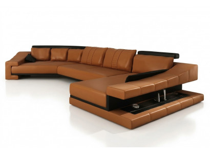 Sofa skórzana Żywy krajobraz XXL Narożnikowa kanapa Bigsofa Couch Ustawić designerską sofę PHM105