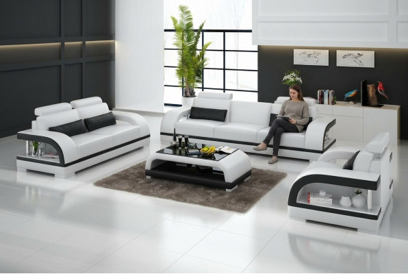 Sofa skórzana kanapa Żywy krajobraz 3+2+1 miejsce do siedzenia Ustawić wystrój projekt nowy
