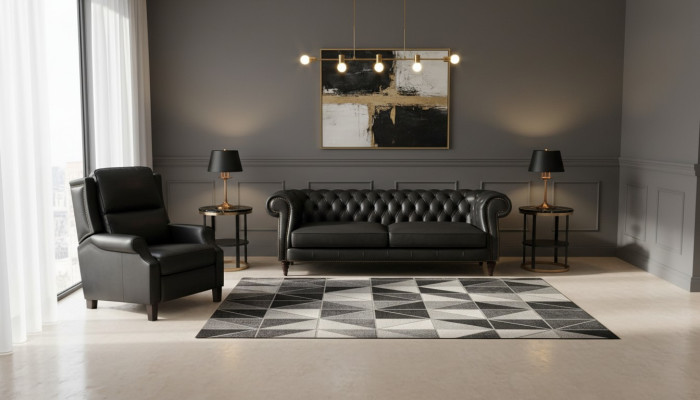 Tapicerka kanapa Sofa Klasyczne Chesterfield Nowa Skóra Sofy 3-osobowe CHARLYNEW
