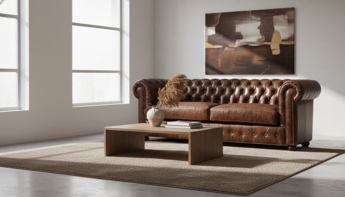 Chesterfield Sofa Kanapa Tapicerka 3-osobowa Zestaw Skórzany Tekstylia Nowe