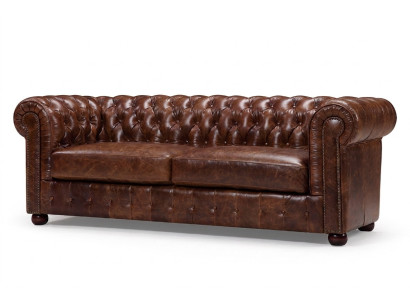 Chesterfield Sofa Kanapa Tapicerka 3-osobowa Zestaw Skórzany Tekstylia Nowe