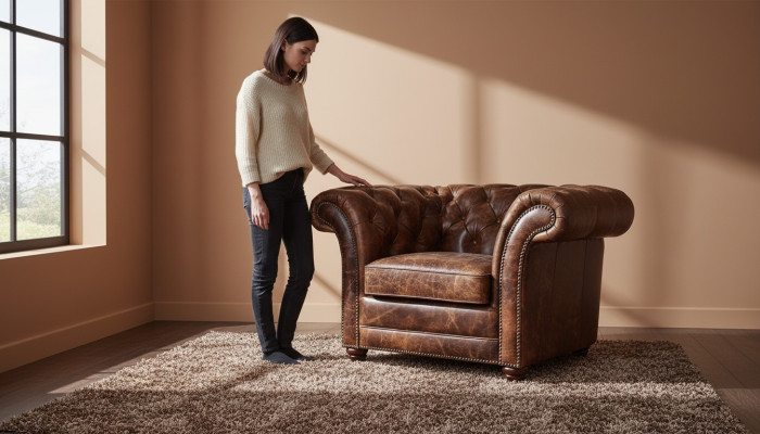 Chesterfield Sofa Couch Podkładka 1 miejsce do siedzenia Fotel Sofas Design Podkładka Skóra Nowość