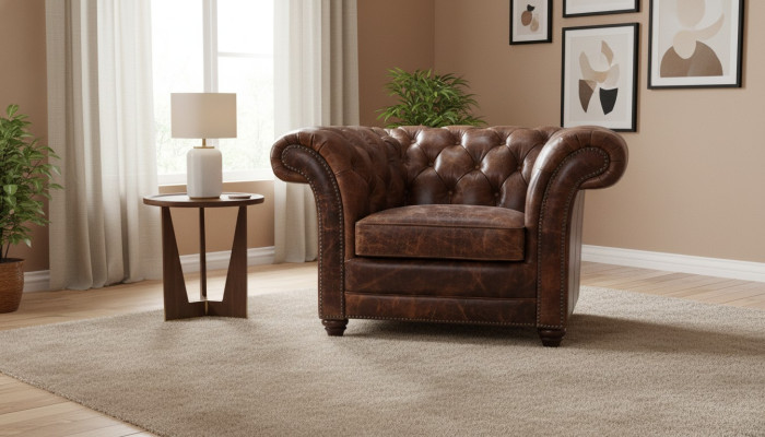 Chesterfield Sofa Couch Podkładka 1 miejsce do siedzenia Fotel Sofas Design Podkładka Skóra Nowość