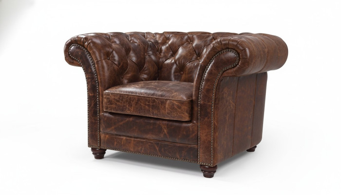 Chesterfield Sofa Couch Podkładka 1 miejsce do siedzenia Fotel Sofas Design Podkładka Skóra Nowość