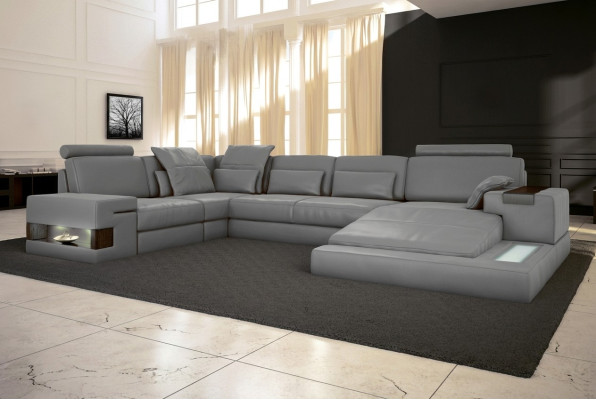 Skóra Design Sofa Kanapa Podkładka Narożnikowa kanapa Ustawić Żywy krajobraz Narożnikowa kanapa XXL Narożnik