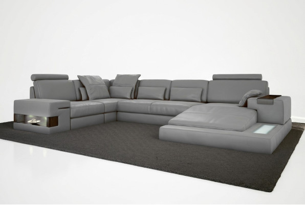 Skóra Design Sofa Kanapa Podkładka Narożnikowa kanapa Ustawić Żywy krajobraz Narożnikowa kanapa XXL Narożnik