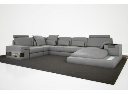 Skóra Design Sofa Kanapa Podkładka Narożnikowa kanapa Ustawić Żywy krajobraz Narożnikowa kanapa XXL Narożnik