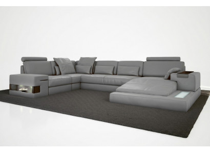 Skóra Design Sofa Kanapa Podkładka Narożnikowa kanapa Ustawić Żywy krajobraz Narożnikowa kanapa XXL Narożnik