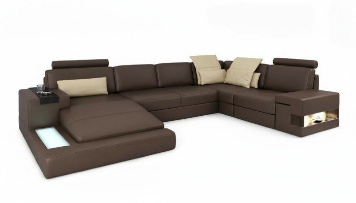Skórzana sofa Narożnikowa kanapa Sofa Kanapa Podkładka Bellini xxl duży Żywy krajobraz Narożnik Sofy