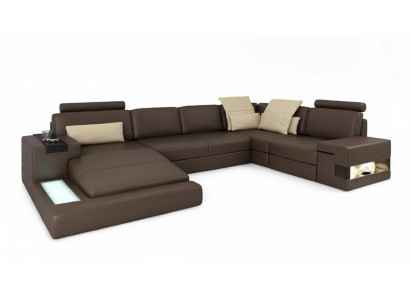 Skórzana sofa Narożnikowa kanapa Sofa Kanapa Podkładka Bellini xxl duży Żywy krajobraz Narożnik Sofy
