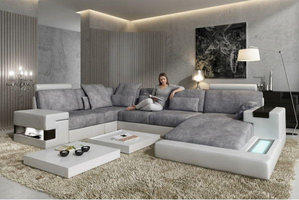 Sofa skórzana Podkładka narożnikowa Ustawić Żywy krajobraz Skórzana sofa designerska Kanapa Nowość